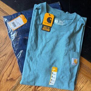 2 Carhartt Loose Fit heavyweight Short-Sleeve Pocket T shirt size Medium
